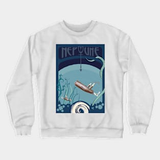 Neptune - Art Nouveau Space Travel Poster Crewneck Sweatshirt